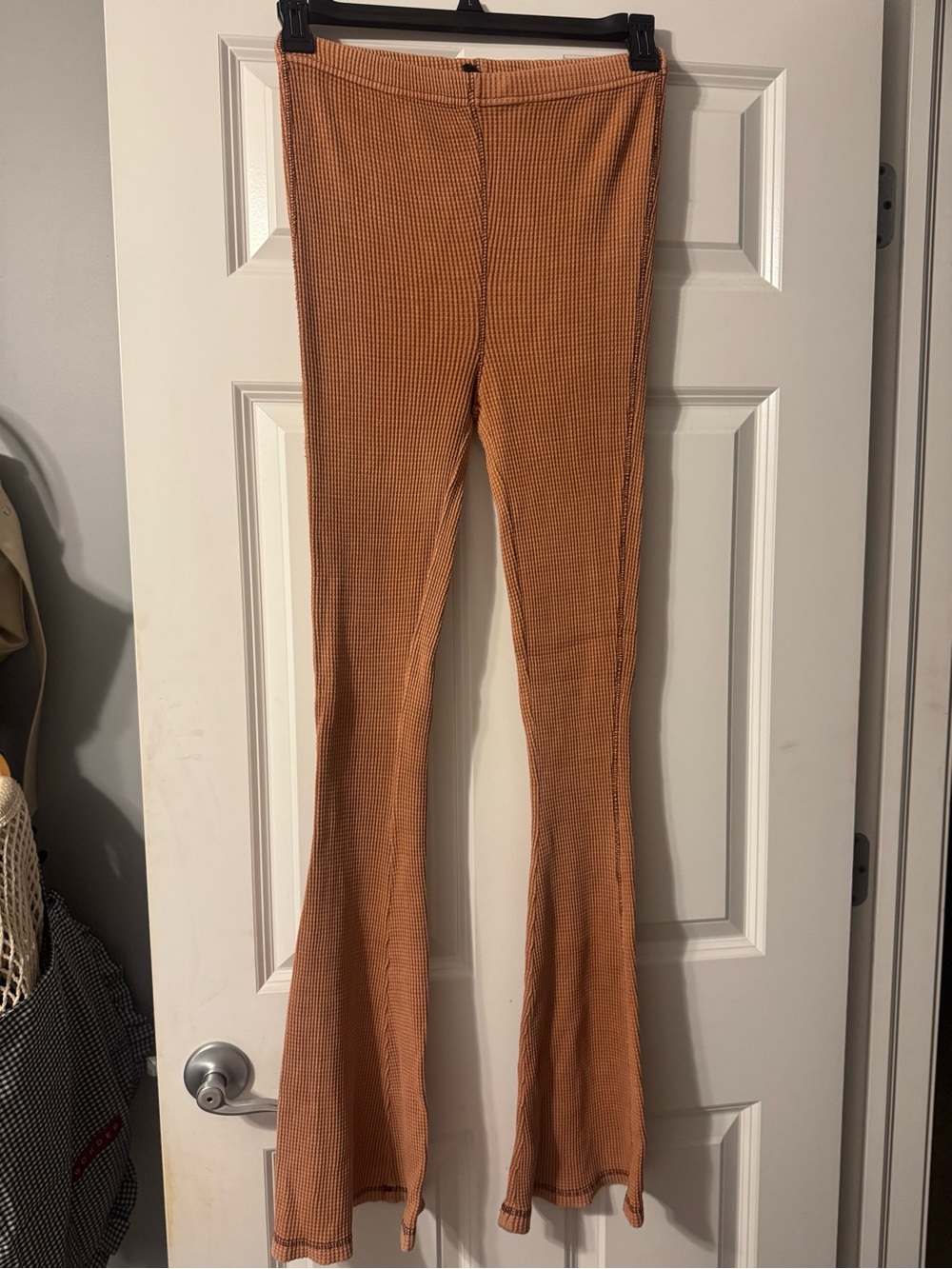 Free People Out From Under Waffle Flared Leggings in Brown Size Medium
